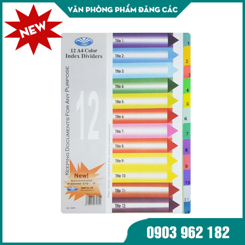 Bìa Phân Trang Nhựa 12 Số